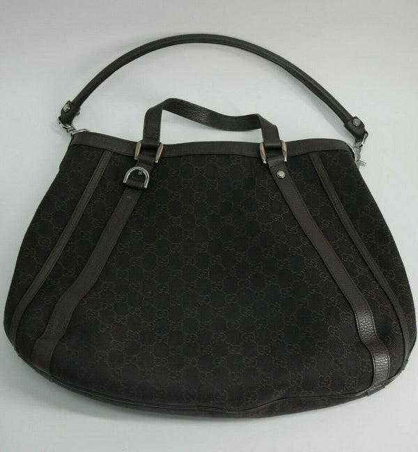 Vintage Gucci Double G Signature Crossbody Bag Browns Fabric & Leather -  Ruby Lane