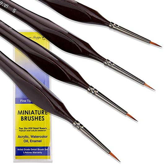 Fine Tip Round 0 Detail Art Paint Brushes - 4pcs/set – D'Artisan