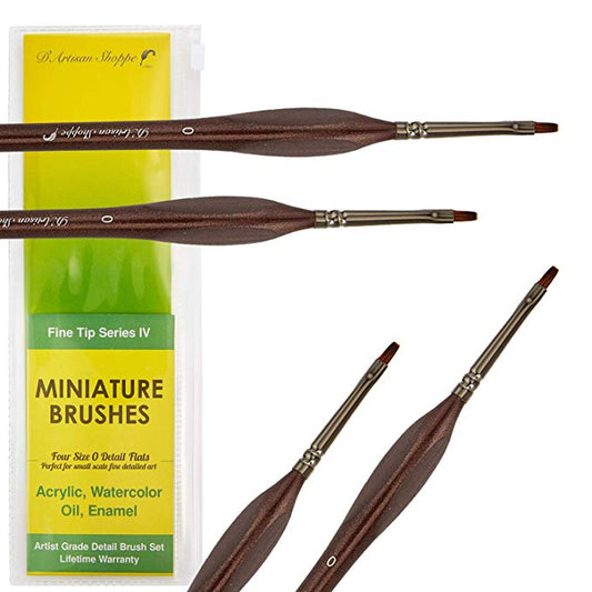 Micro Paint Brush Detail Set Fine Paintbrush 4pc Round Size 0000