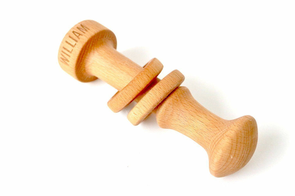 wooden rattle teether