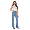 High Rise Butt Lift Mom Flare Colombian Jeans with Ankle Openings LOWLA 212358