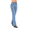 Jeans colombianos Mom Flare de tiro alto con aberturas en los tobillos LOWLA 212358