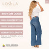 Women Distressed Denim High Rise Full Length Wide Leg Jeans Lowla 212395