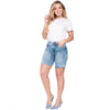 Shorts Demin Levanta Glúteos Cintura Alta Jeans desgastados para mujer Lowla 232361