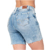 Shorts Demin Levanta Glúteos Cintura Alta Jeans desgastados para mujer Lowla 232361