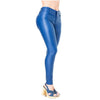 Mid Rise Faux Leather Jeans Lowla CCS2B0719-2-Fajas Colombianas Shop