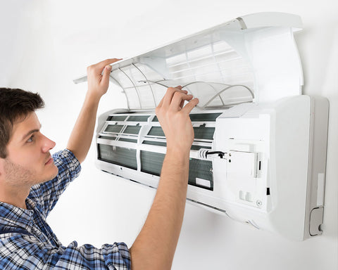 Remove front panel from air conditioner
