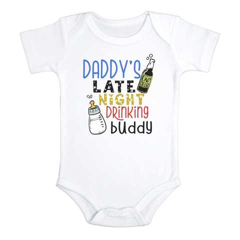 AUNTIE'S DRINKING BUDDY Funny baby Aunt onesies bodysuit (white: short or  long sleeve)