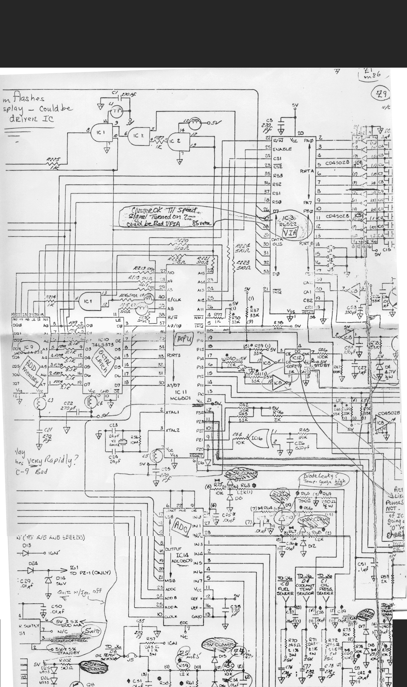 84-89 Cluster Schematics Early – Batee.com Corvette Parts and Repair