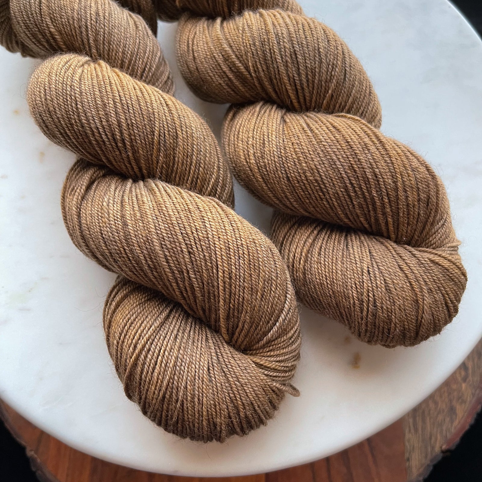 Hand dyed Yak Merino Sock Yarn Tonal Solid Rust Yak Yarn