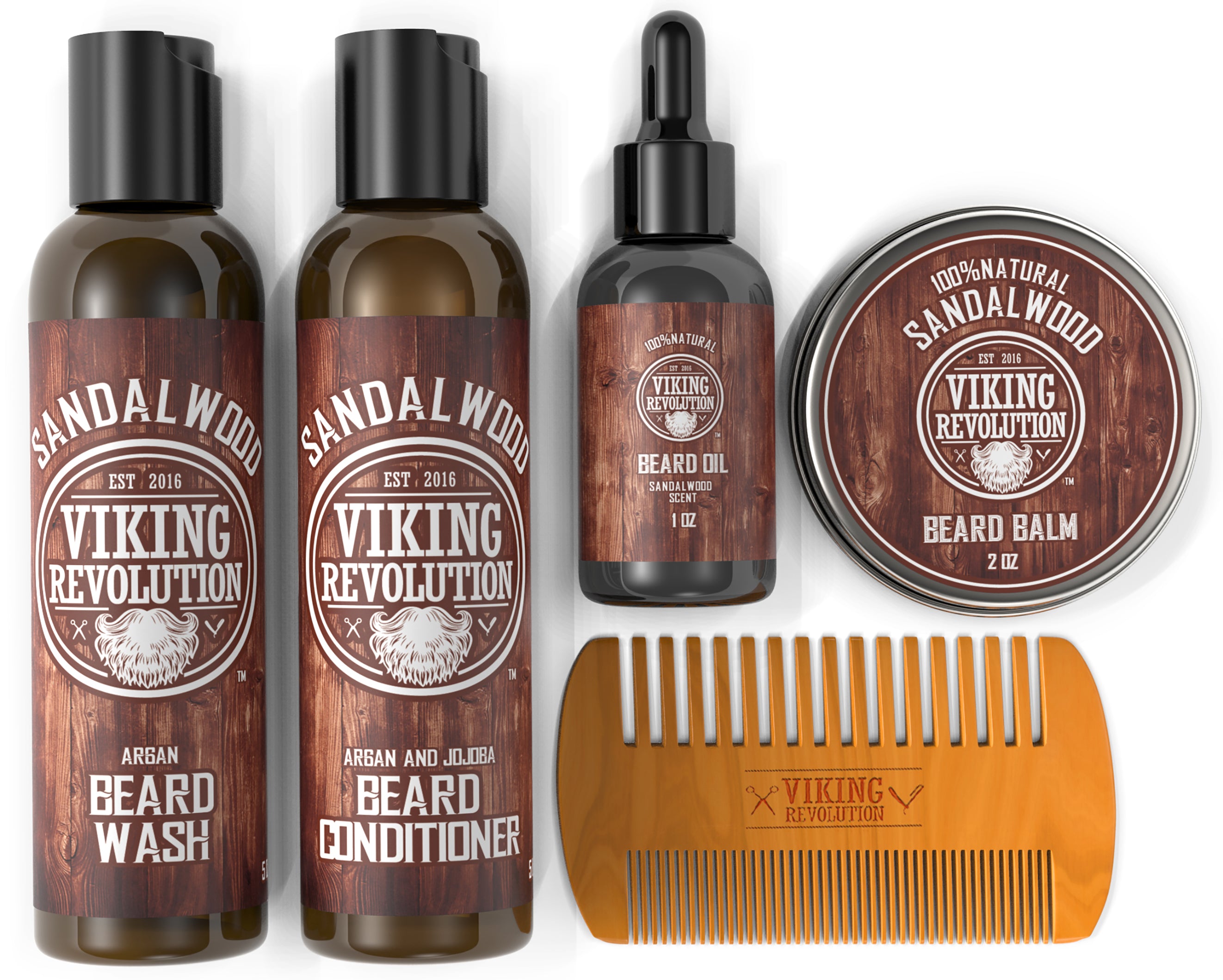 Viking Revolution Beard Wash and Beard Conditioner for Men with Argan Oil  and Jojoba Oil - Beard