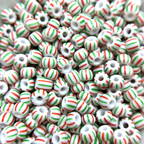 Seed Beads 6/0 E Beads Czech Glass Striped Stripey Stripe Mix