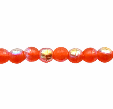 Czech glass round druk beads 120pc orange with AB finish 3mm-Orange Grove Beads