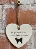 Giant Schnoodle ceramic heart