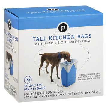 Publix Tall Kitchen Garbage Bags, with Drawstring Closure System, 13-Gallon