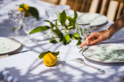 Alfresco lunch under the lemon trees of Capri