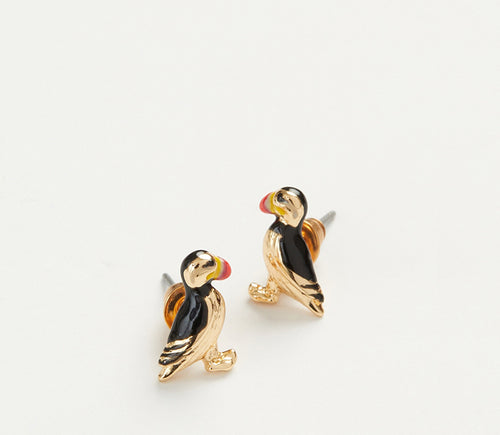 Mr. Puffin Stud Earrings