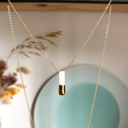Gold Dipped Bar Necklace