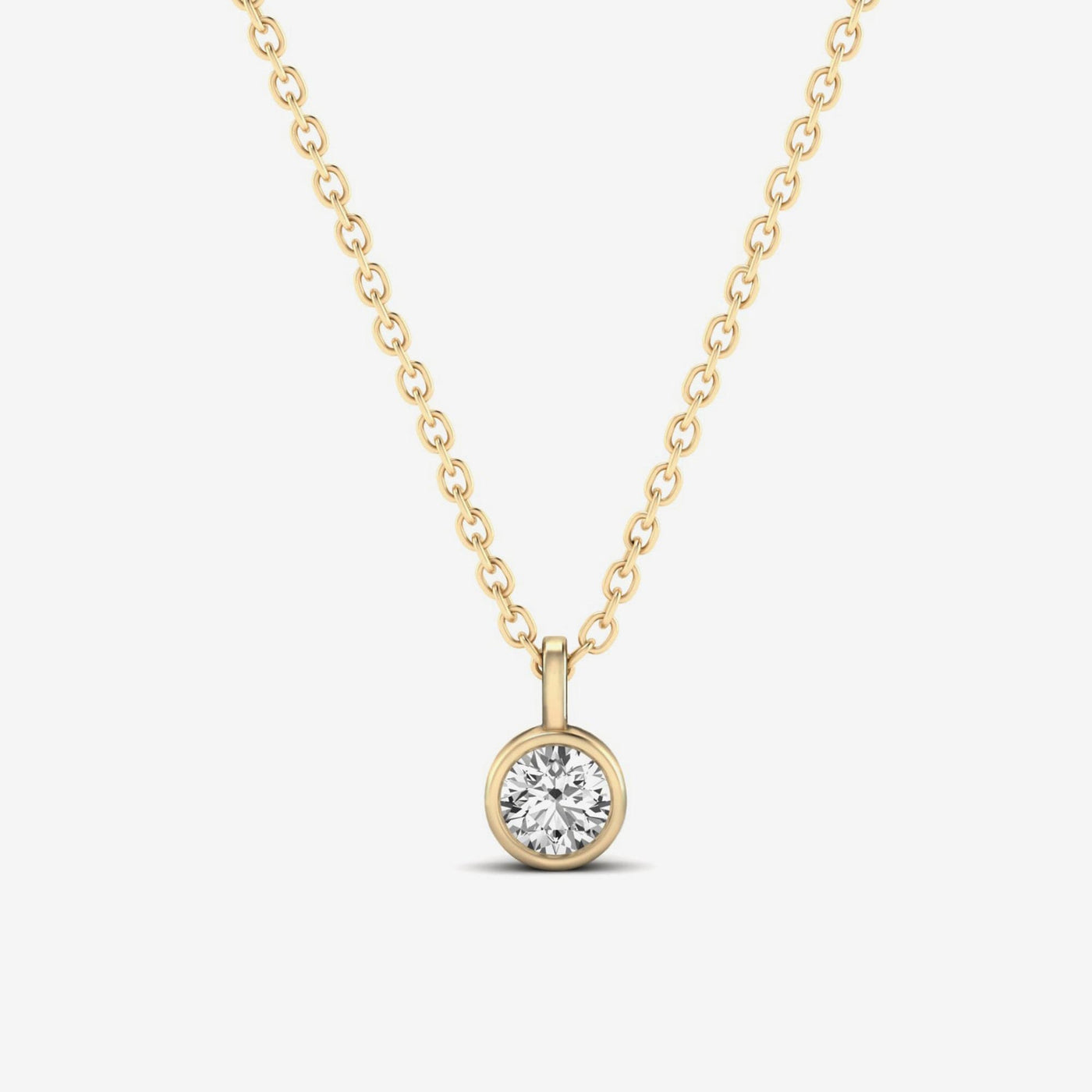 Bezel-Set Solitaire Diamond Pendant Necklace in 14K Yellow Gold  (1/4 ct. tw.)