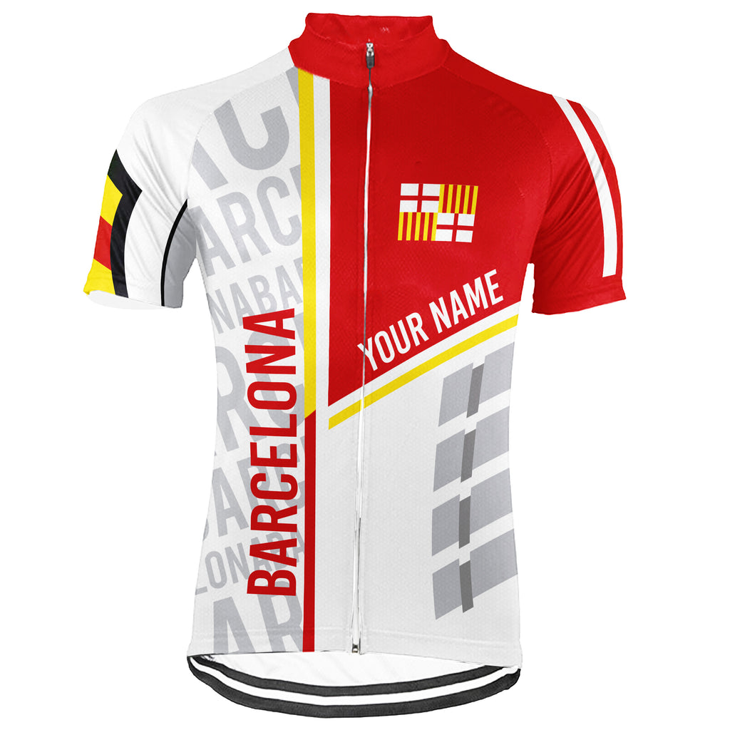 Customized Barcelona Short Sleeve Cycling Jersey for Men
