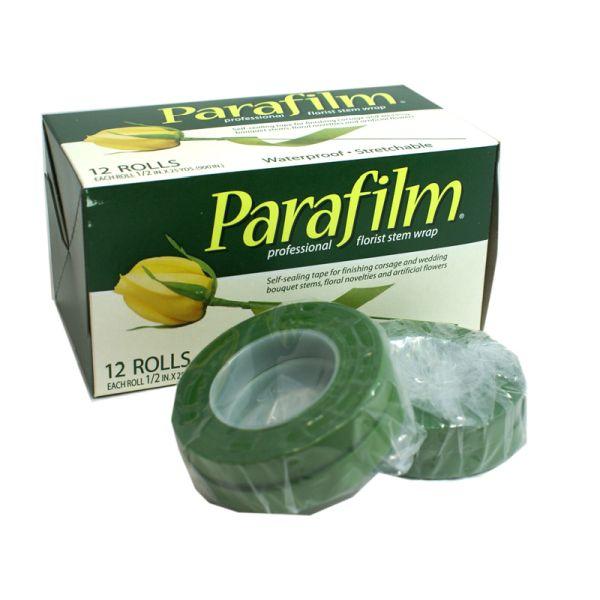 2 Rolls of Parafilm Waterproof Plastic Florist Stem Tape - Green or White