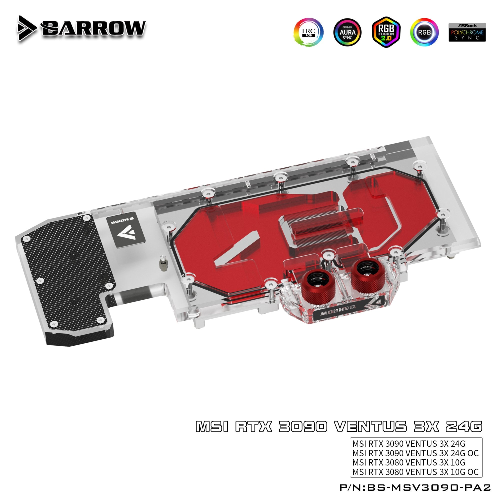 Barrow 3090 3080 GPU Water Block for ASUS TUF 3090/3080 Gaming