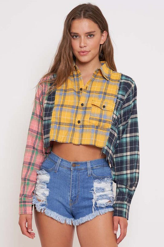 Cropped Checker Flannel Shirt – Hippie Vibe Tribe