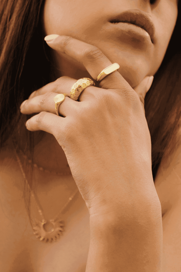 Somya London Rings, Rings, Gemstone Rings, Chunky Rings, Gold Vermeil Rings