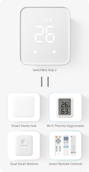 SwitchBot Hub 2, Smart Wi-Fi Hygrometer & Infrared Remote Hub