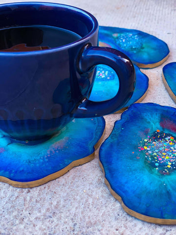 Tea Coaster , Sea Coaster , Resin Coasters , Resin Coaster , resin art , Geode Coaster , geode , Coasters , Coaster Set , coaster , Blue Coaster , blue agate coasters set of 5 , blue agate coasters , agate slice coaster , agate coasters uk , agate coasters , agate coaster