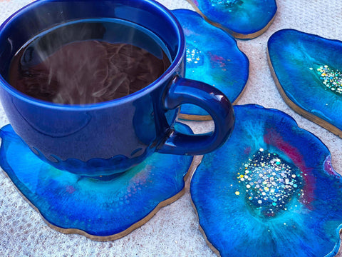 Tea Coaster , Sea Coaster , Resin Coasters , Resin Coaster , resin art , Geode Coaster , geode , Coasters , Coaster Set , coaster , Blue Coaster , blue agate coasters set of 5 , blue agate coasters , agate slice coaster , agate coasters uk , agate coasters , agate coaster