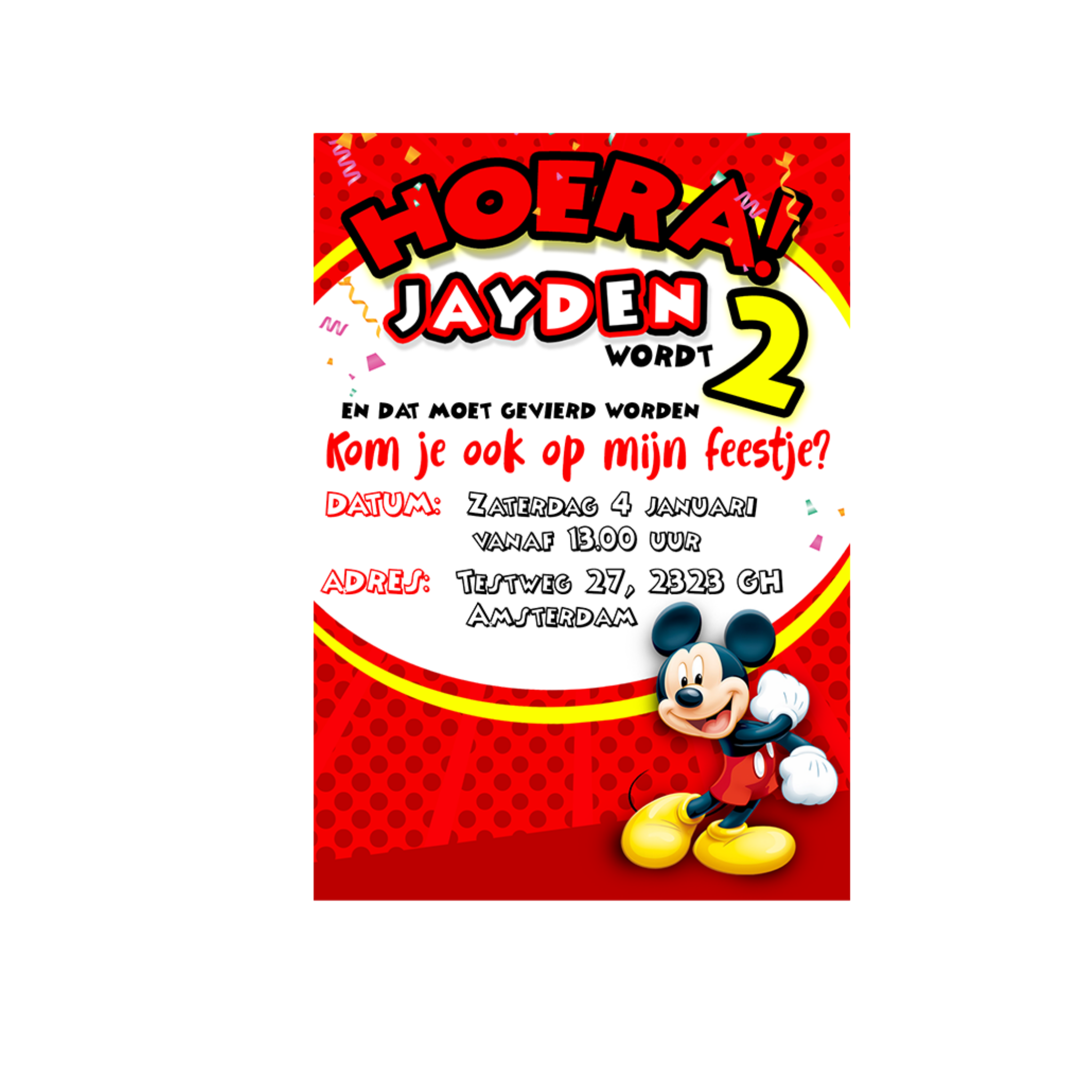 Nieuwe betekenis vertalen ingesteld Mickey Mouse uitnodiging voor een kinderfeest – GOXXO