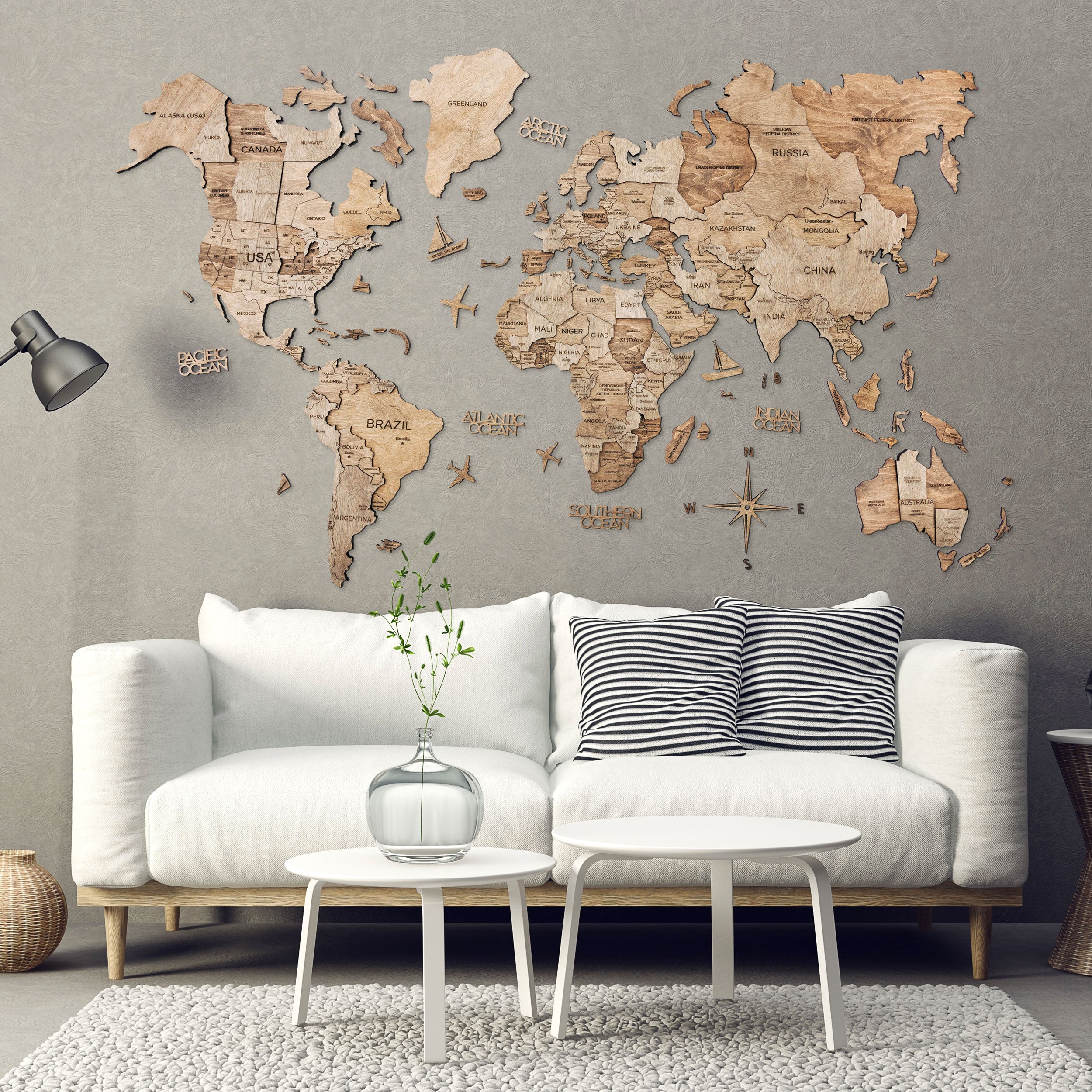 3d Wood World Map テラカラー 壁掛け木製世界地図 翌日出荷 Enjoy The Wood 日本公式サイト 壁掛け木製世界地図 通販