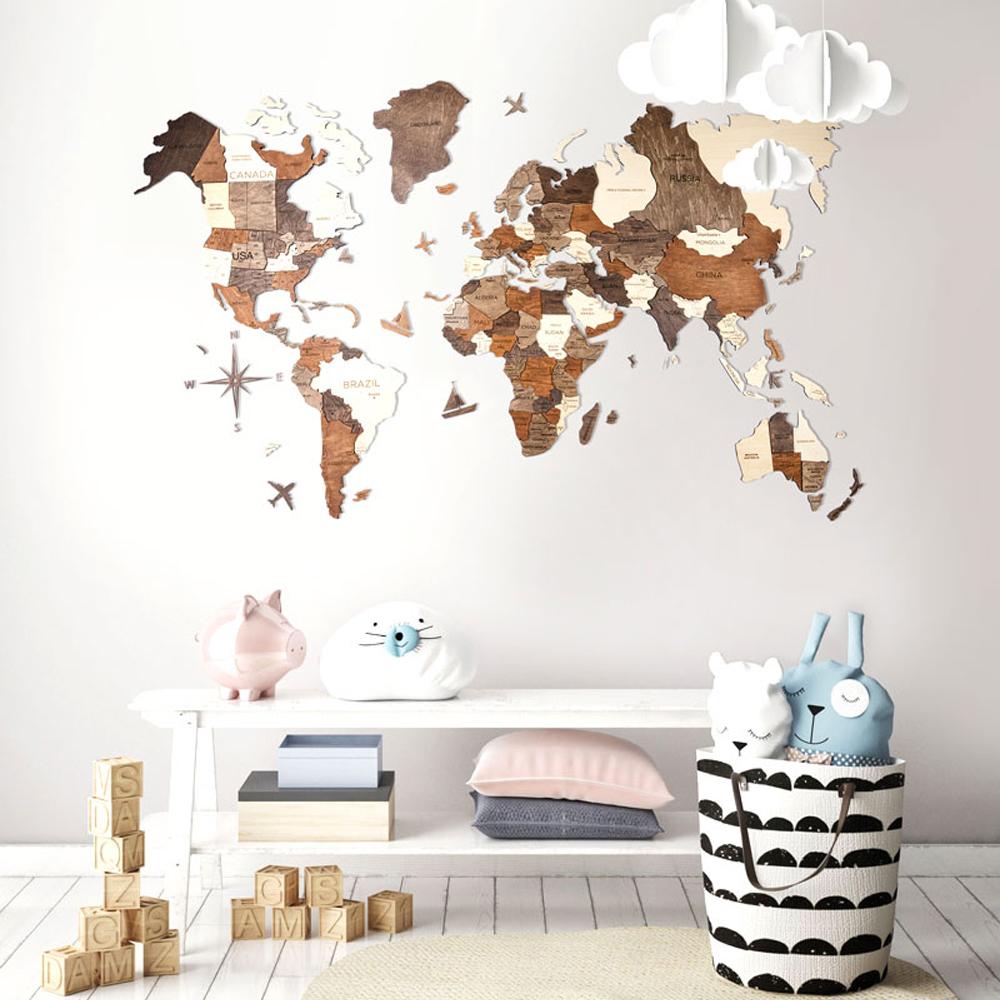 3d Wood World Map ナチュラルウッドカラー 壁掛け木製世界地図 送料無料 翌日出荷 Enjoy The Wood 日本公式サイト 壁掛け木製世界地図 通販