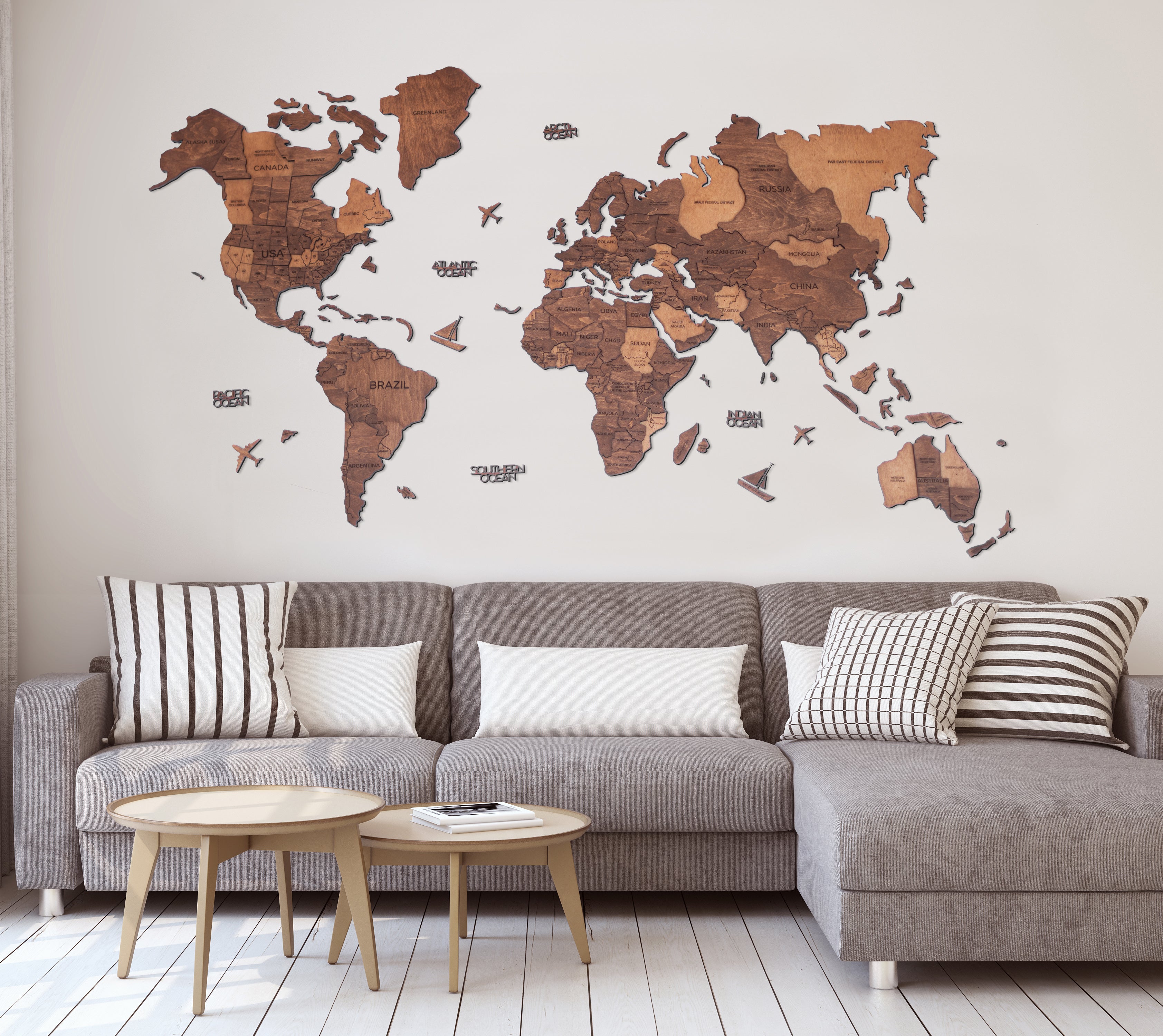 3d Wood World Map オークカラー 壁掛け木製世界地図 翌日出荷 Enjoy The Wood 日本公式サイト 壁掛け木製世界地図 通販