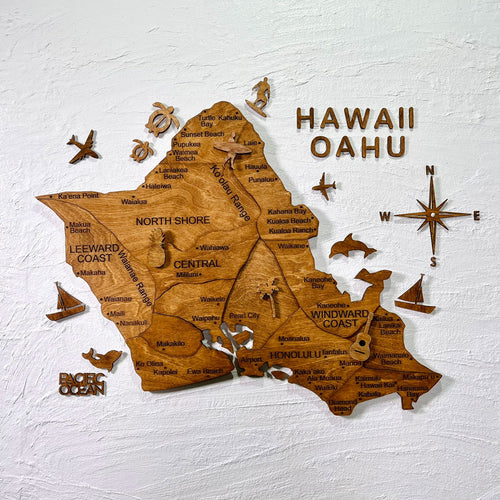 3d Wood Hawaii Map Enjoy The Wood 日本公式サイト 壁掛け木製世界地図 通販