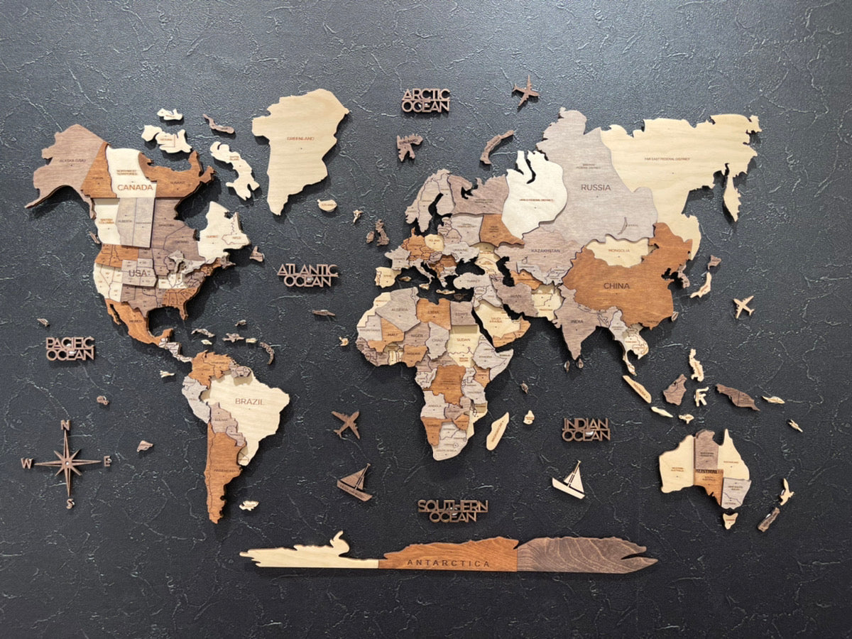 3d Wood World Map Sサイズ ナチュラルウッドカラー 壁掛け木製世界地図 南極大陸付き 翌日出荷 Enjoy The Wood 日本公式サイト 壁掛け木製世界地図 通販