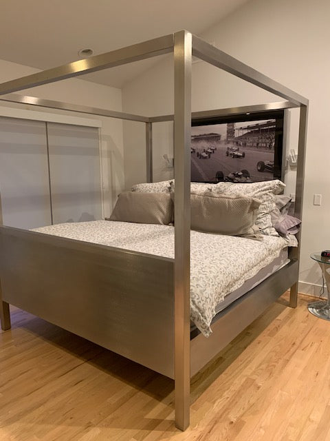 metal canopy bed frame king