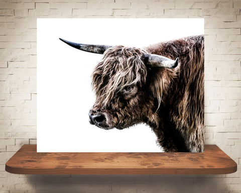 Scottish Highland Wood Canvas Wall Hanging