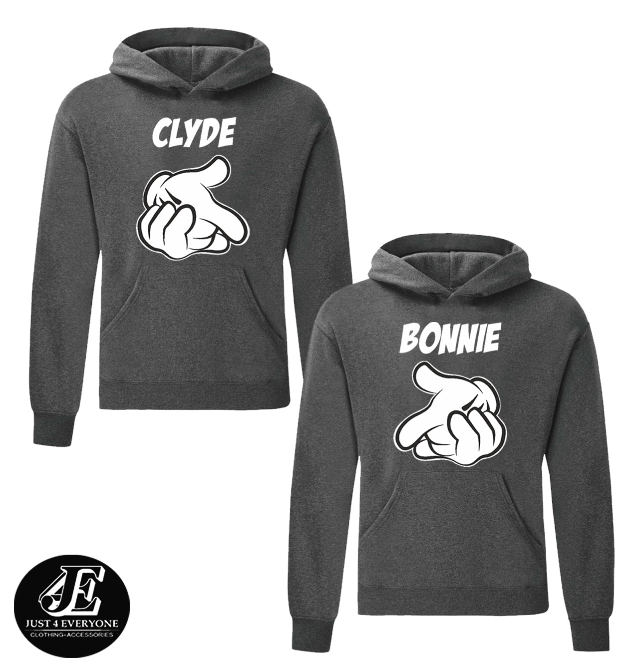 bonnie and clyde couple hoodies