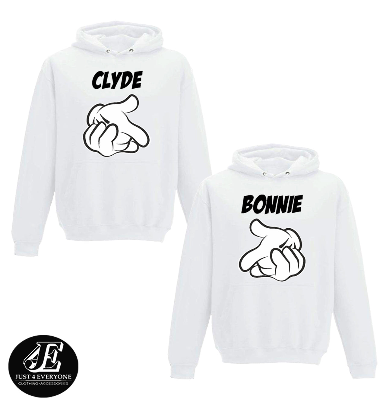 bonnie and clyde couple hoodies