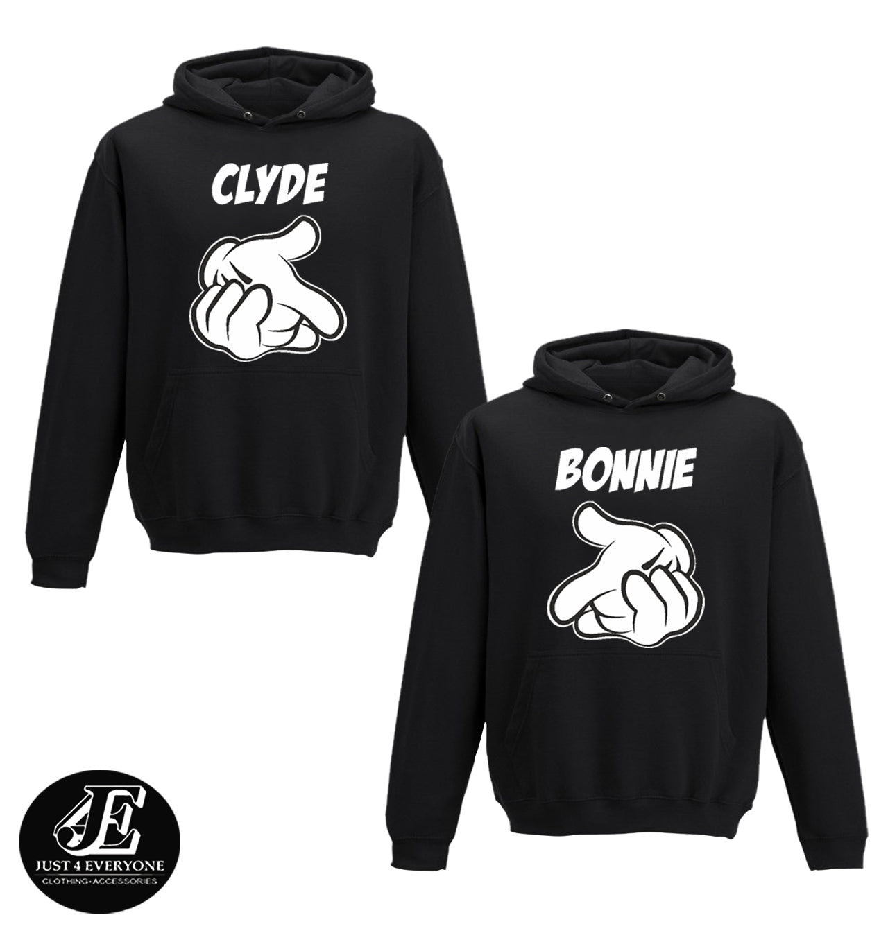 bonnie and clyde couple hoodies