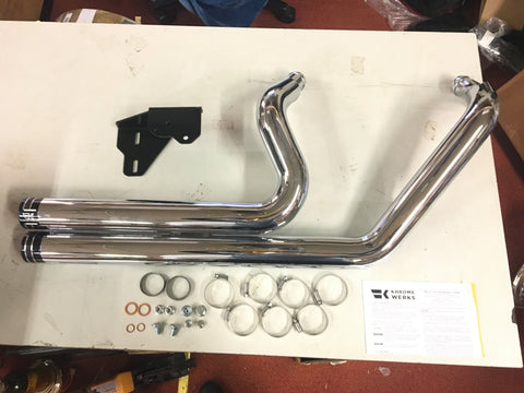 Khrome Werks Dyna Two Step Chrome Drag Style Headers With Billet