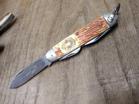 Vtg Johnson 2 blade pocket knife USA survival camping hunting –