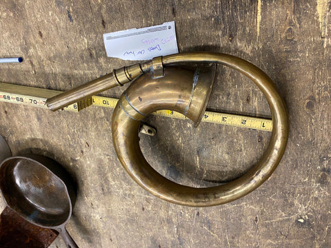 Vtg Brass Gas Pump Handle Buckeye Nozzle 1940's Oil Service