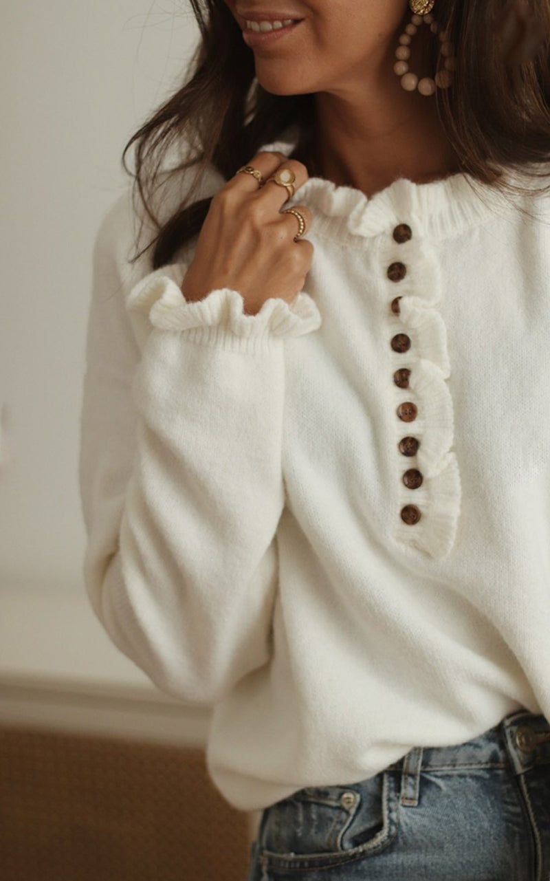 Candice Button Pullover Sweater