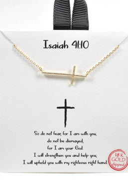 Gold or Silver Side Cross Necklace