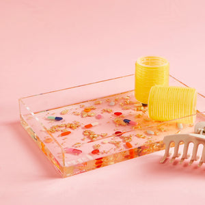 Gold & Pills Small Lucite Tray - Veronica's Attic