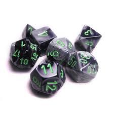 chessex: polyhedral gemini™ dice sets black - starlight w/ red | CNSGames