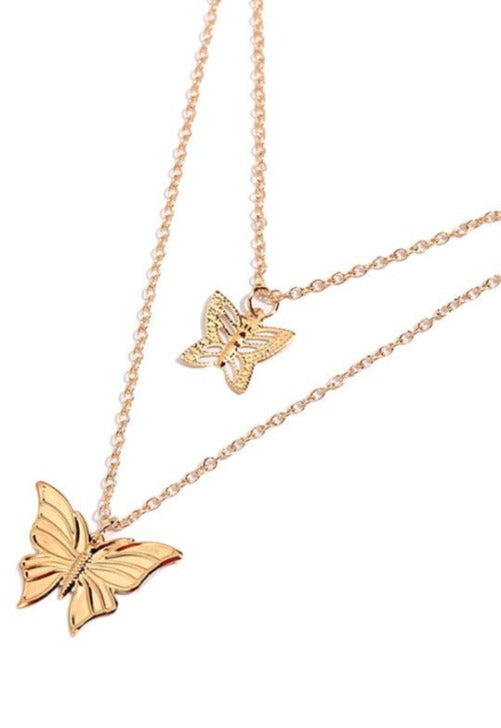 Download Layered Butterfly Necklace - Dainty Basics